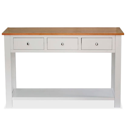 Mesa Consola De Madera De Roble Maciza 118x35x77 Cm_1