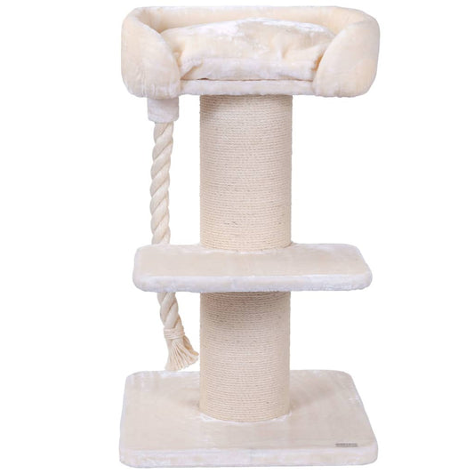Quapas! Árbol Rascador Para Gatos Ruffles Crema 60x60x115 Cm_0