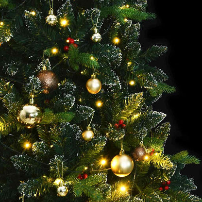 Vidaxl Árbol De Navidad Artificial Con Bisagras 300 Led Y Bolas 180 Cm_1
