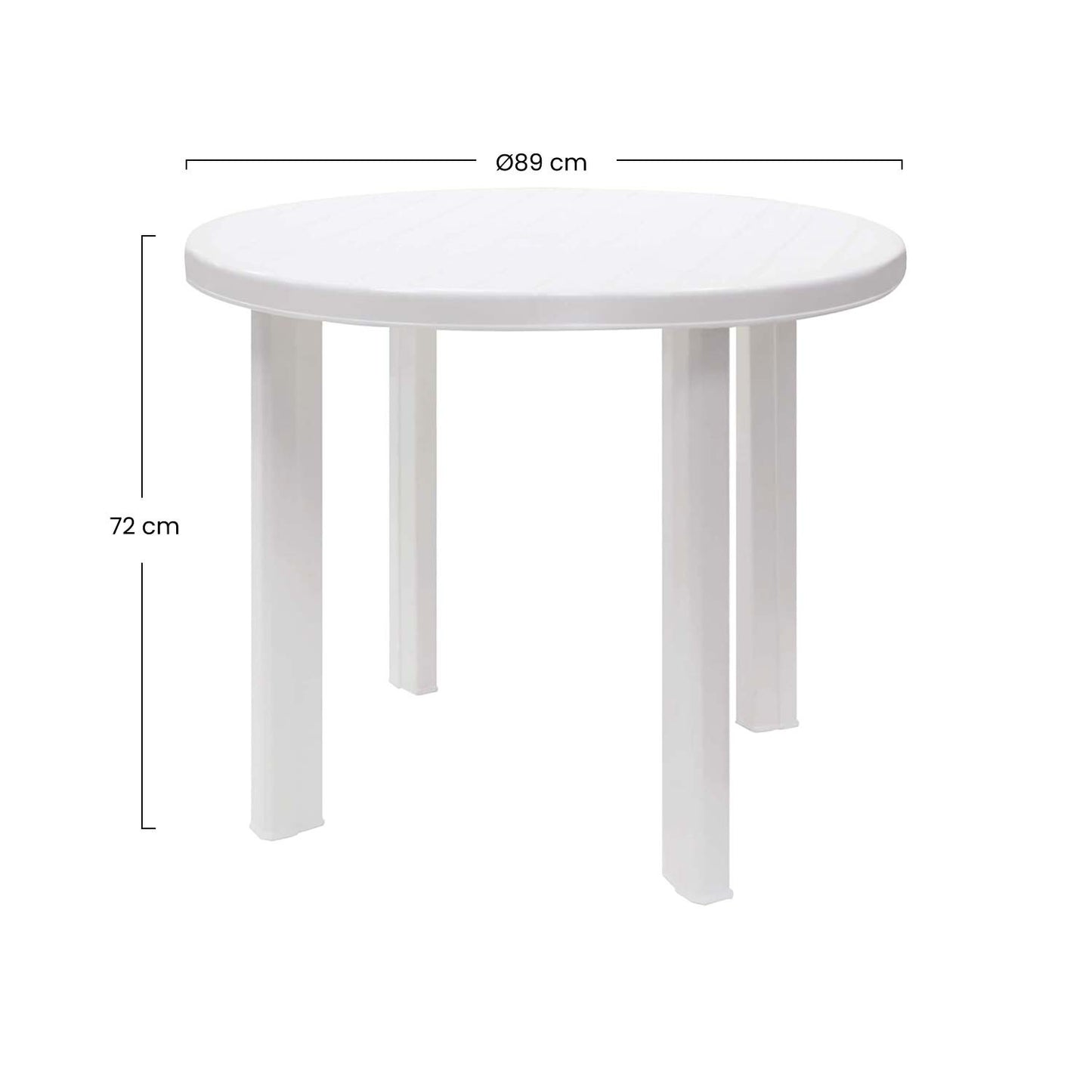 Mesa De Resina Redonda Zentro Blanca Ø89x72cm O91_1