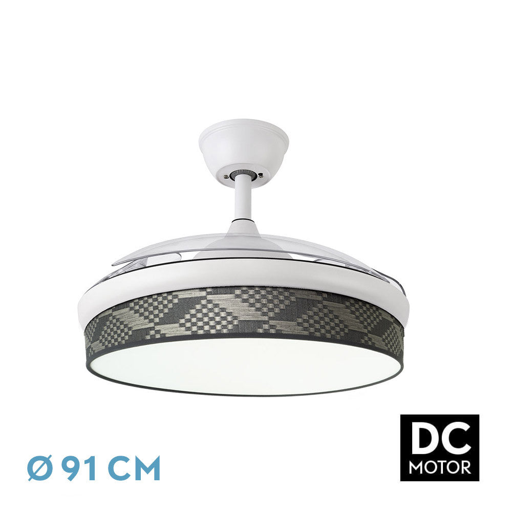 Ventilador Dc Moda 72w Blanc/tetris Gris 91d 3asp 7200lm 3000-4000-6000k Remoto+ Memoria+ Temporizador_0