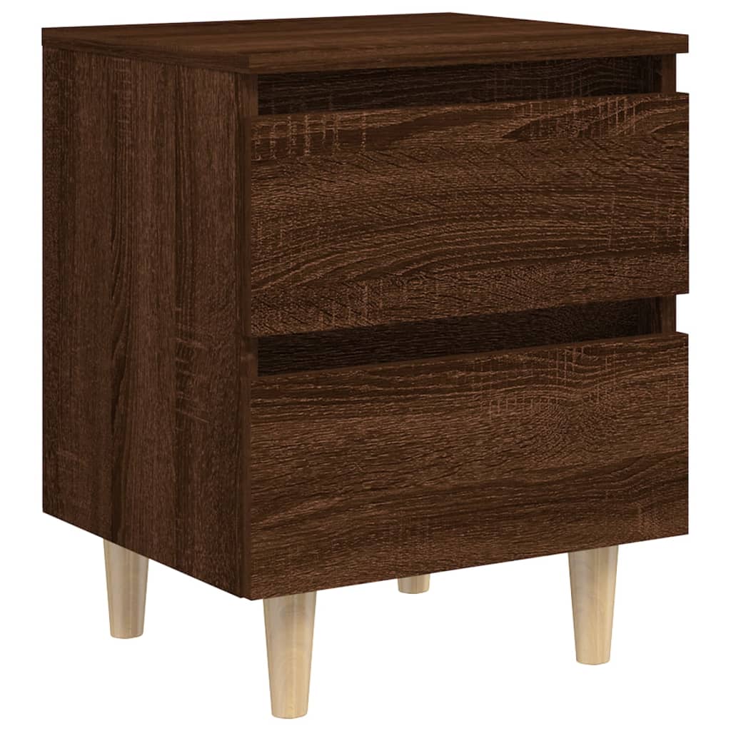 Mesitas De Noche 2 Uds Con Patas Madera Marrón Roble 40x35x50cm_3