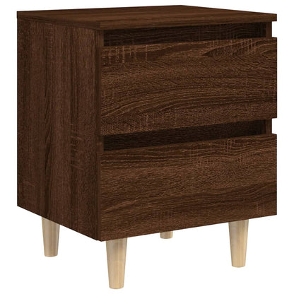 Mesitas De Noche 2 Uds Con Patas Madera Marrón Roble 40x35x50cm_3