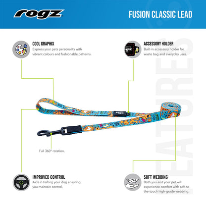Correa Para Perro, Modelo Fusion De Rogz, Estampado Huellas Rosas. Talla Xl (39-64kg)_4