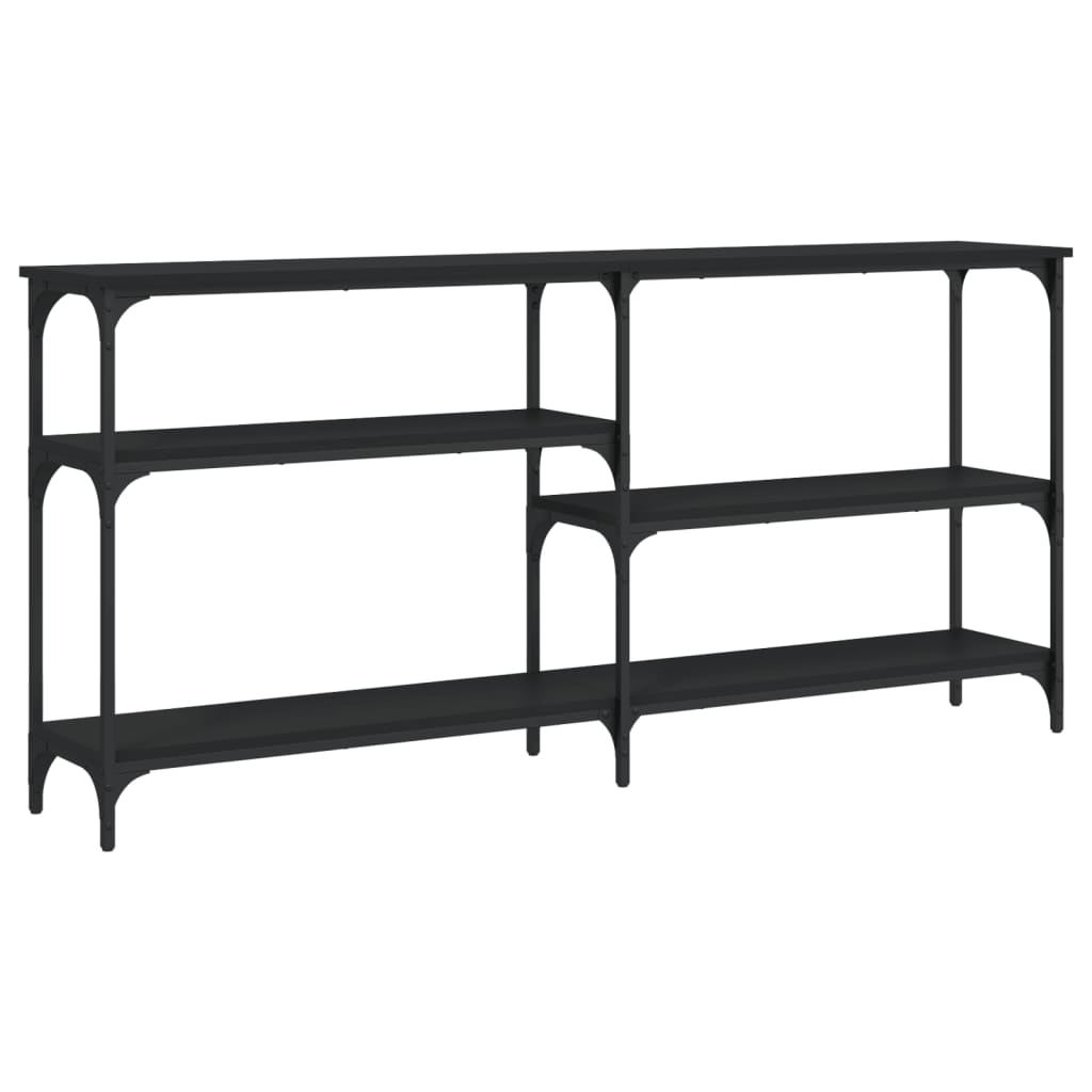 Mesa Consola Madera De Ingeniería Negra 160x29x75 Cm_0