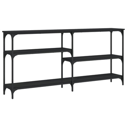 Mesa Consola Madera De Ingeniería Negra 160x29x75 Cm_0