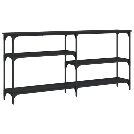 Mesa Consola Madera De Ingeniería Negra 160x29x75 Cm_0