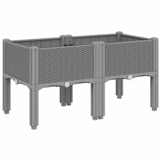 Jardinera Con Patas Pp Gris Claro 80x40x42 Cm_0