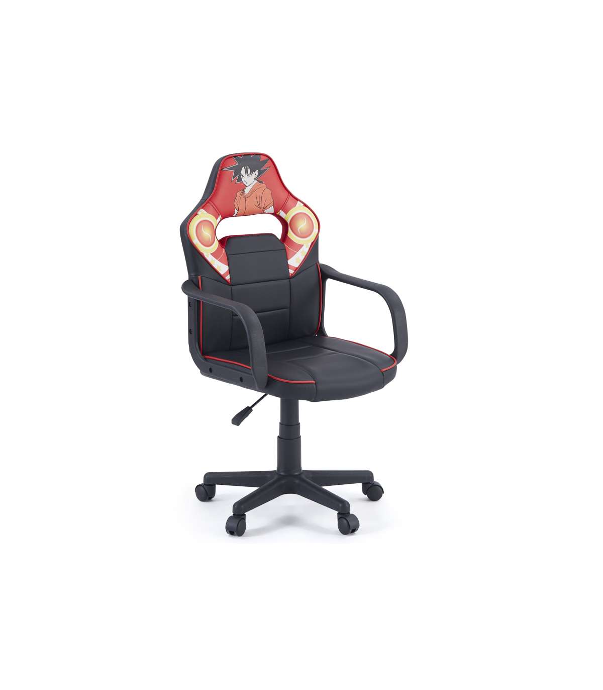 Sillon Giratorio Xtr Junior Taku Regulable En Altura En Símil Piel Negro/rojo, 98-108 Cm(_5