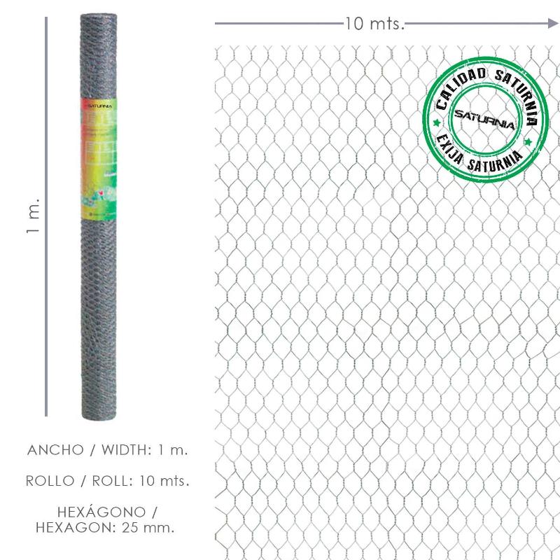 Enrejado Triple Torsion 25 / Ancho 100 Cm. Rollo 10 Metros Uso Domestico_0