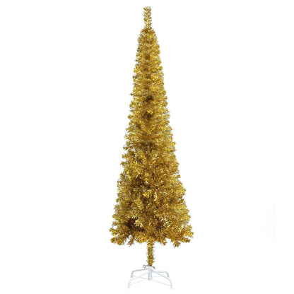 Vidaxl Árbol De Navidad Delgado Dorado 120 Cm_1
