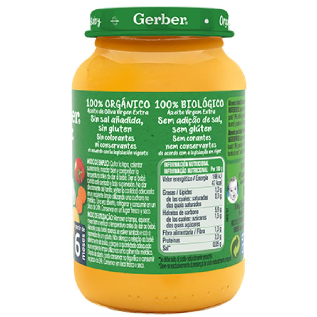 Gerber Baby Puré de legumes biológicos com carne de vaca, pote de 190g