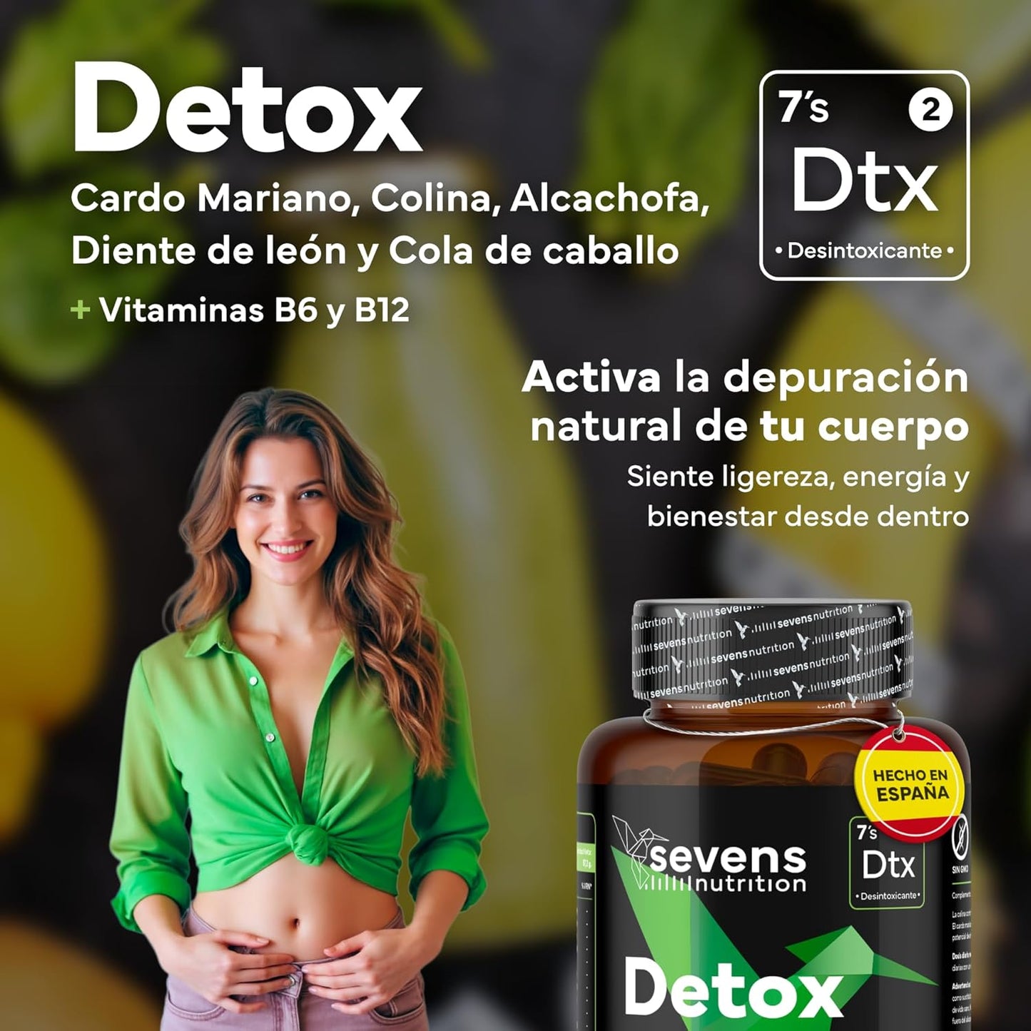 Cardo Mariano Detox Sevens Nutrition 120 cápsulas