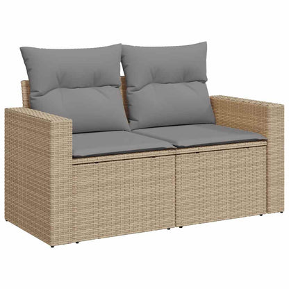 Juego De Sofás Jardín Con Cojines Beige 10 Pzas Ratán Sintético / Vetonek_0