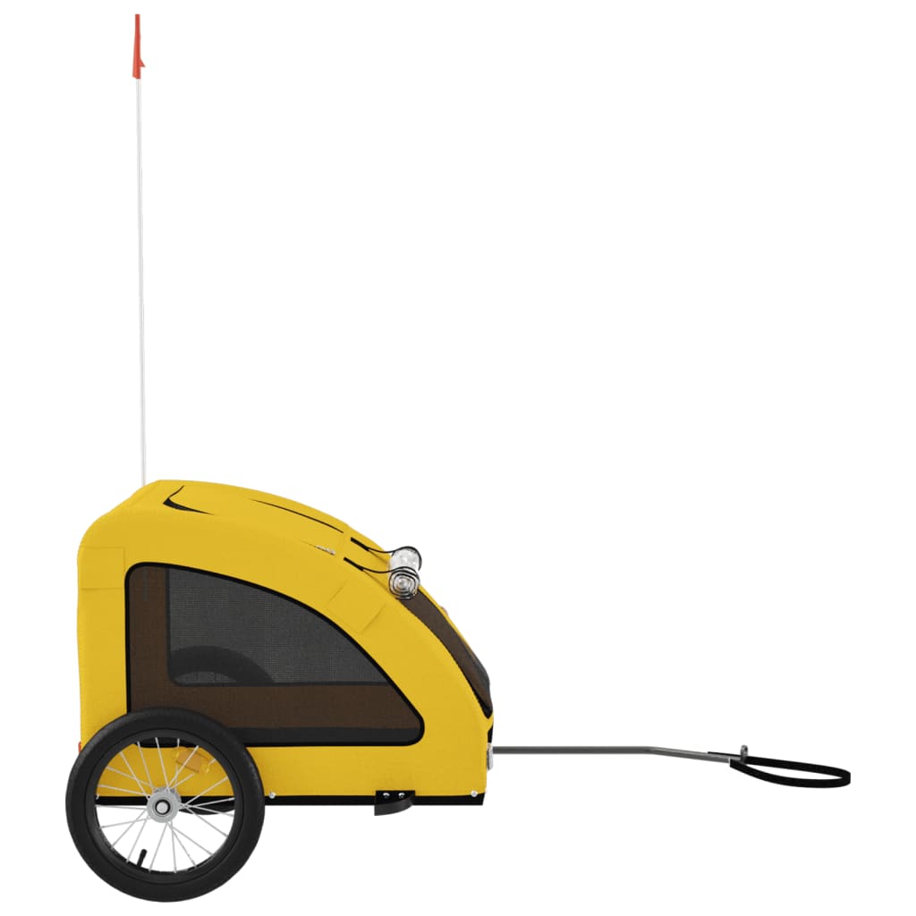 Remolque De Bicicleta Mascotas Hierro Tela Oxford Amarillo_5