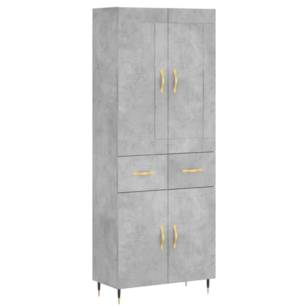 Aparador Alto Madera Contrachapada Gris Hormigón 69,5x34x180 Cm_4
