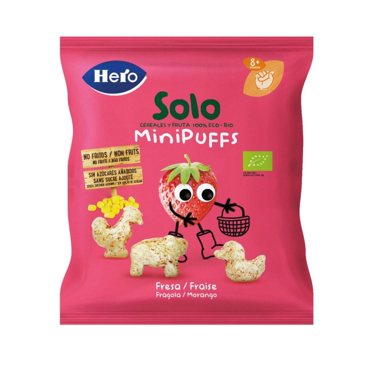Pack de 7x Eco Morango Snacks 18 g - Hero Solo