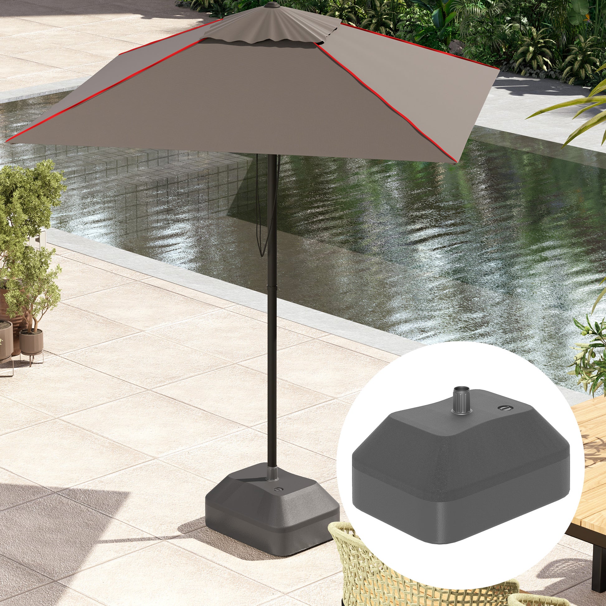 Outsunny Base Para Sombrilla Rellenable Con Agua 20l O Arena 24kg Negro_4
