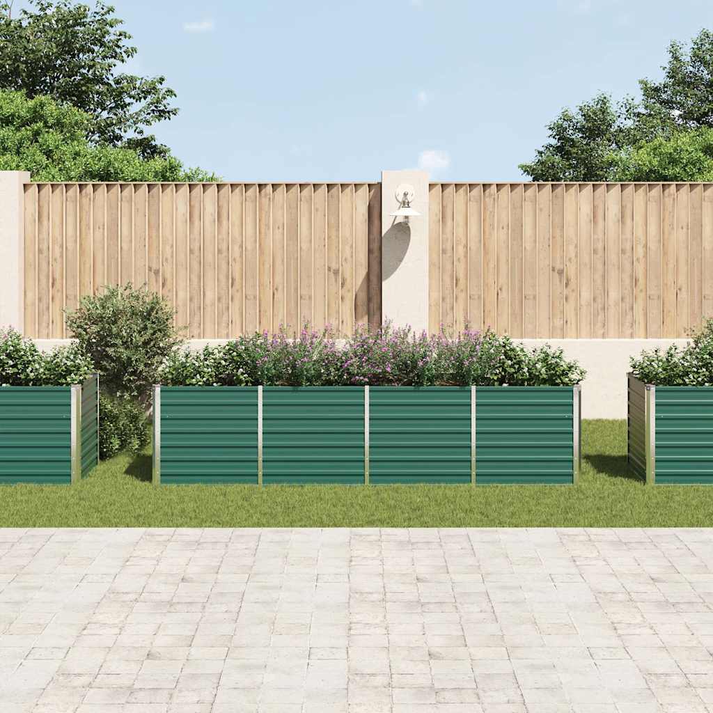 Arriate De Jardín De Acero Galvanizado Verde 320x80x77 Cm_2