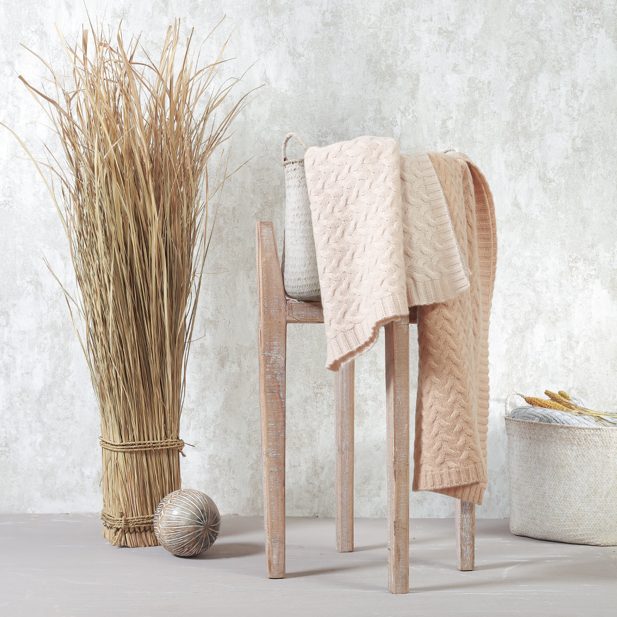 Manta De Lana Merino 75x100 Cm Beige_5