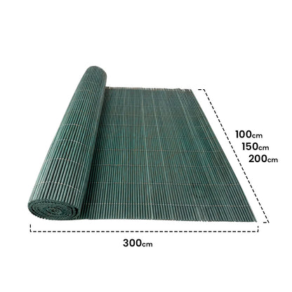 Cerramiento Ecológico De Mimbre Lop Verde 1,8x3 M / Multicolor_2