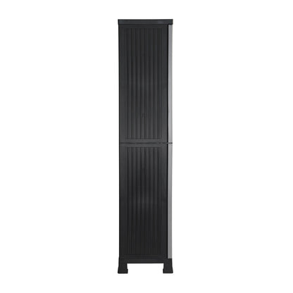 Armario De Resina Exterior Con Escobero Y 4 Baldas 171x68x39cm O91_3