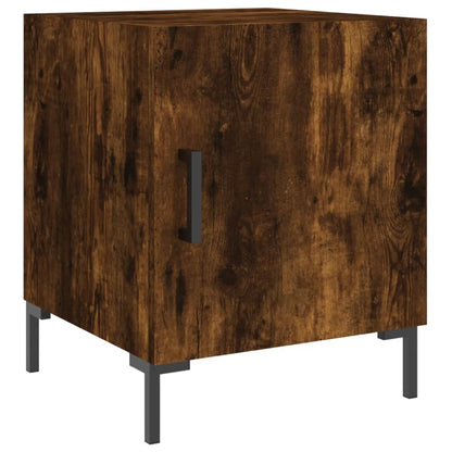 Mesita De Noche Madera De Ingeniería Roble Ahumado 40x40x50 Cm_0