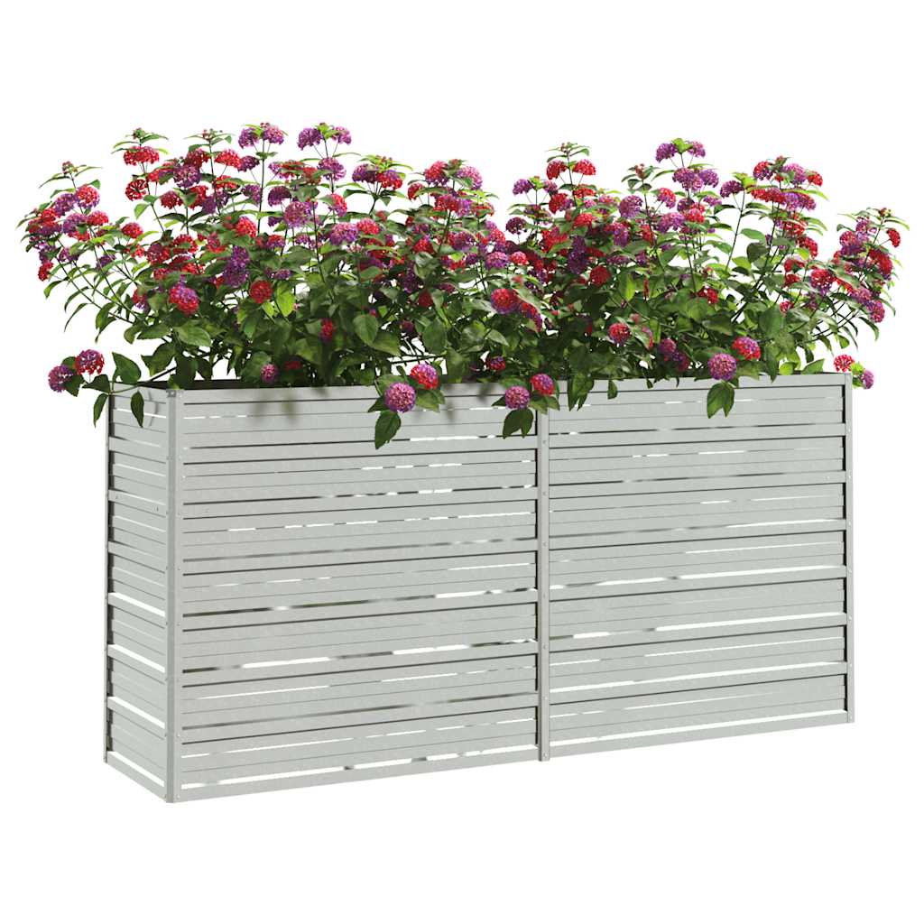 Arriate De Acero Galvanizado Plateado 160x40x77 Cm_2