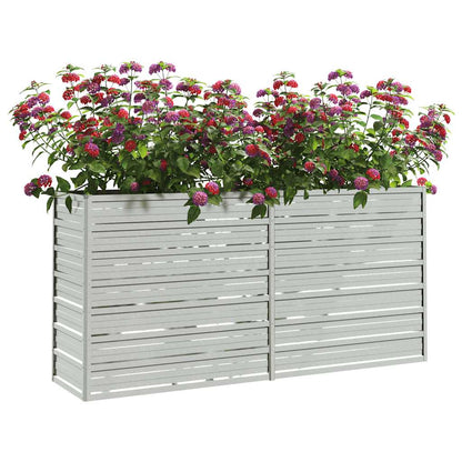 Arriate De Acero Galvanizado Plateado 160x40x77 Cm_2