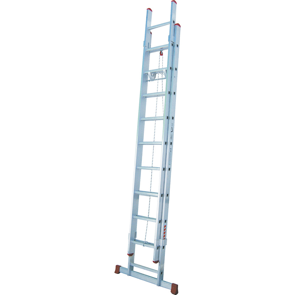 Escalera Aluminio Extensible Con Cuerda - 17 Peldaños 5x5_0