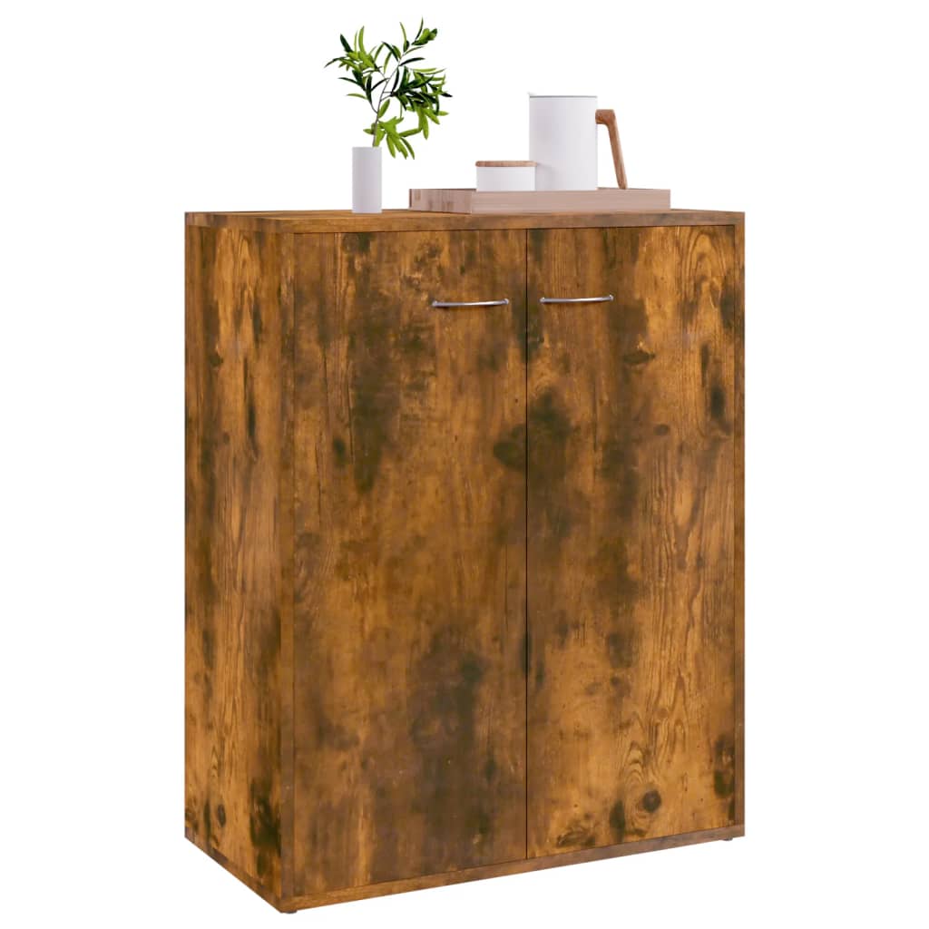 Aparador Madera Contrachapada Color Roble Ahumado 60x30x75 Cm / Vetonek_4