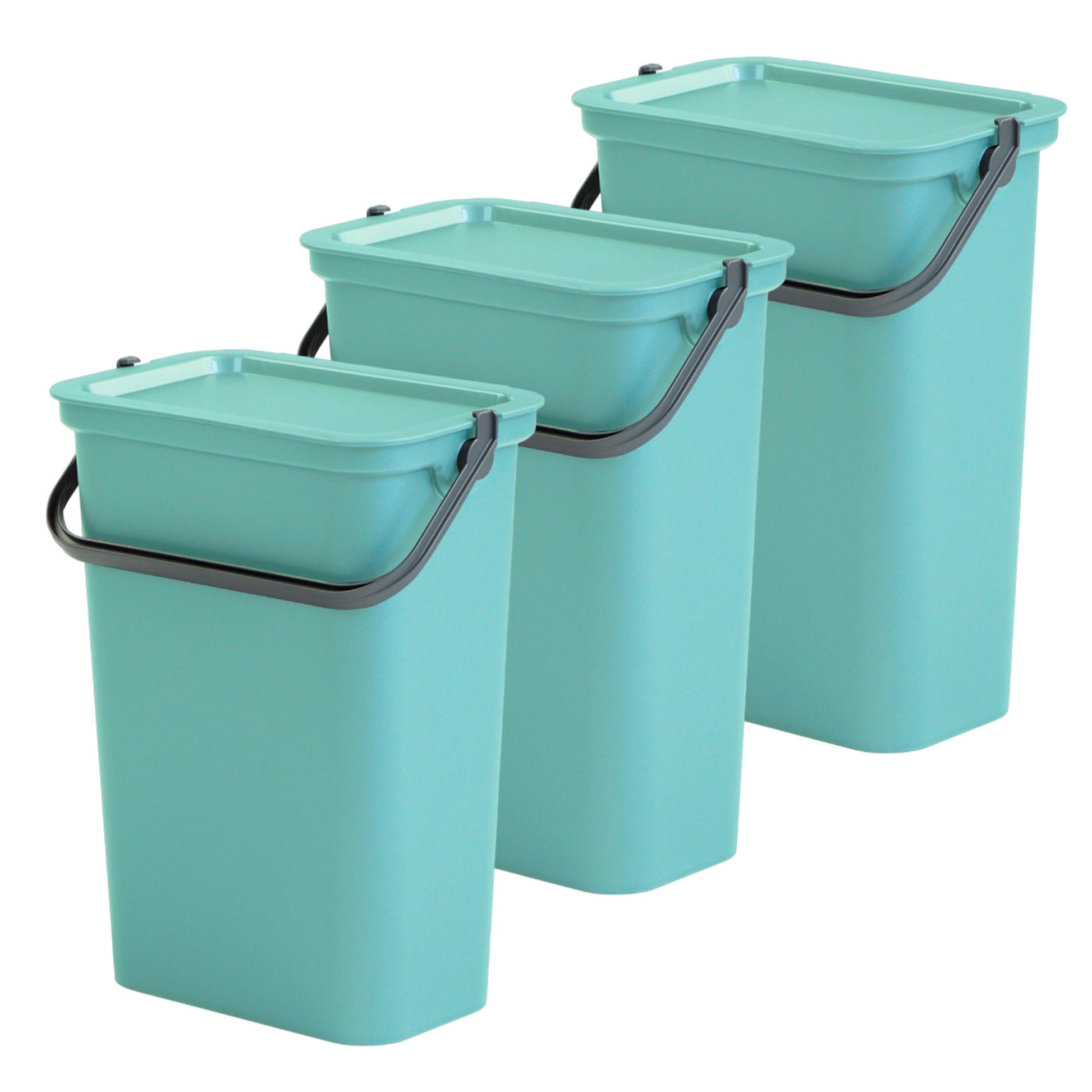 Set De 3 Papeleras moda 10l Salvia Con Asa_0