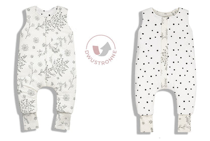 Saco De Dormir Con Pies Reversible T-xs Jersey Algodón Dots-bloom_4
