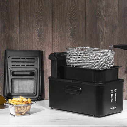 Freidora Eléctrica Cleanfry Infinity 3000 Black Freidora De 3 Litros De Capacidad De Aceite, Filtro Oilcleaner, 2400 W, Temporizador De 30 Minutos,_3