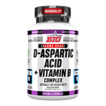 Ácido Aspártico + Complejo B - 120 Cápsulas - Complejos Testosterona - Big_0