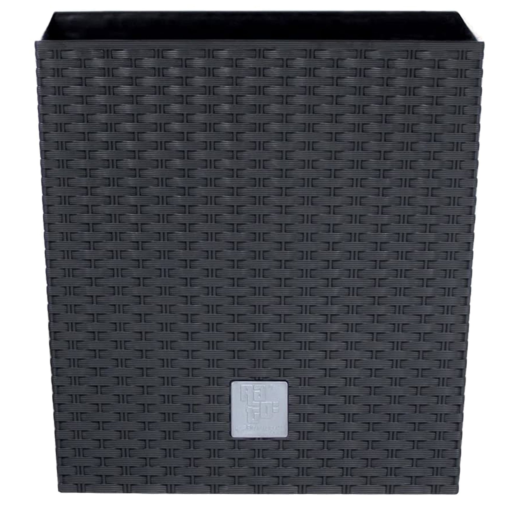 Maceta Rato 7 Litros Con Cubilete Para Plantar En Color Antracita 20 X 20 X 20,2 Cm.