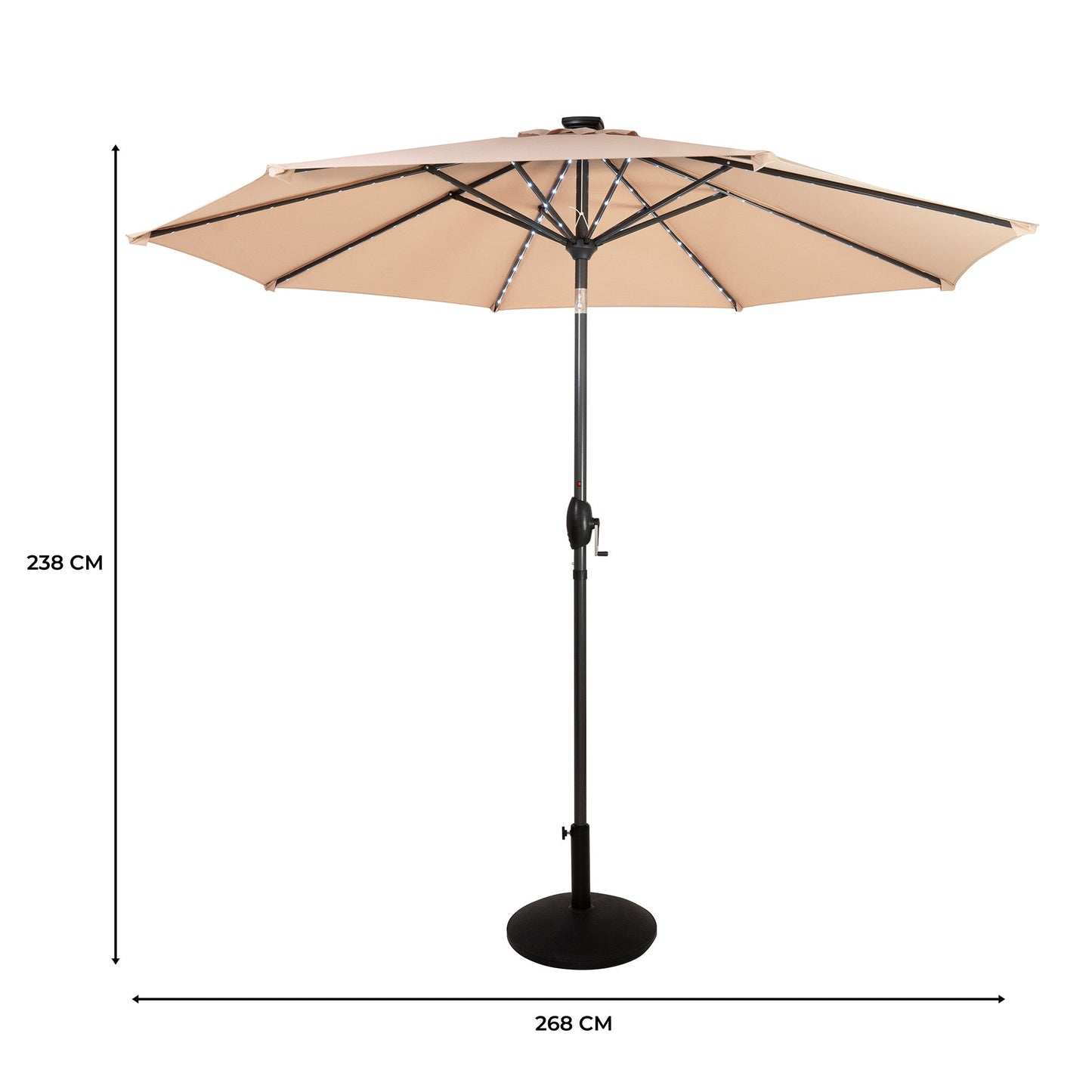 Parasol Led Inclinable 2,7 M Con Base – Beige_4