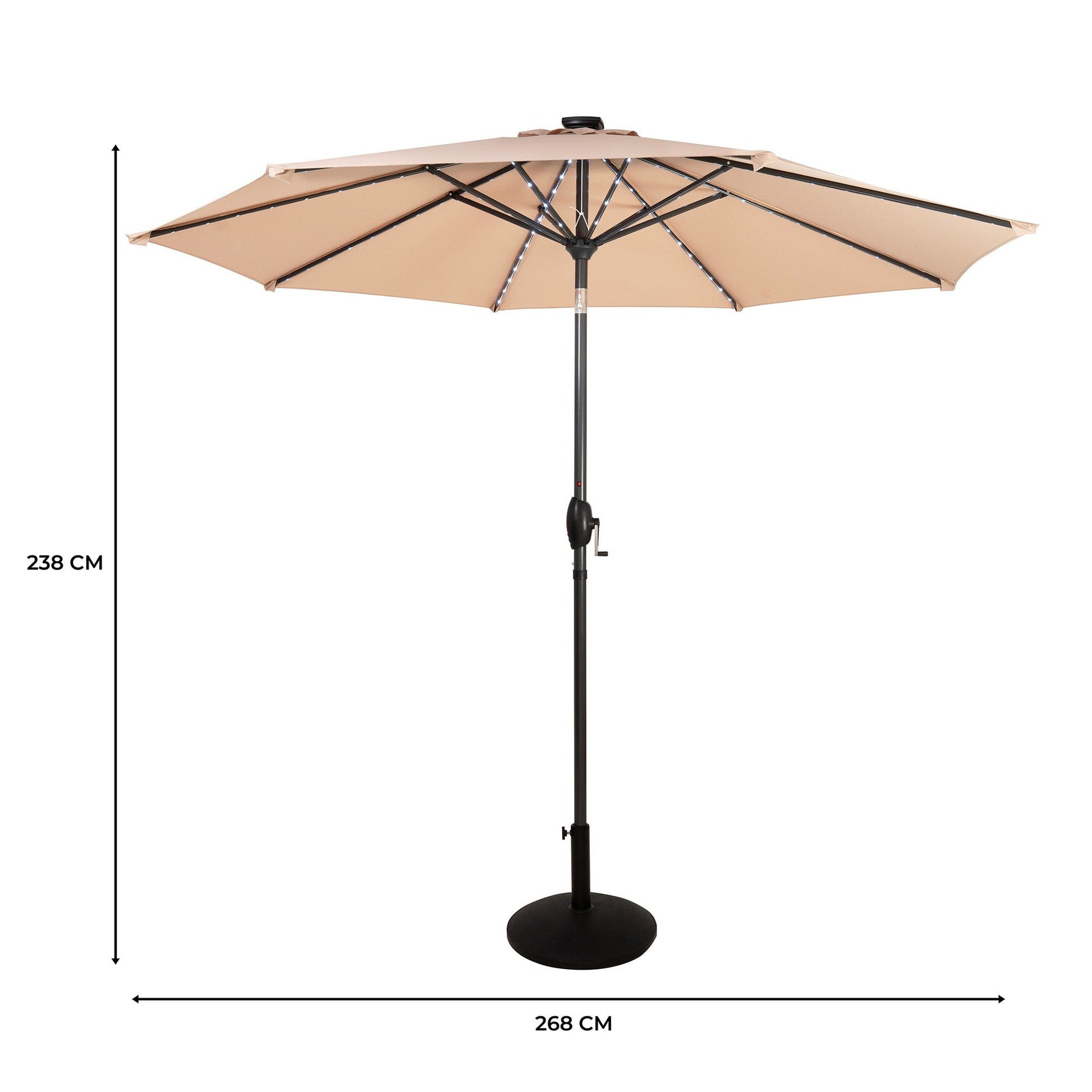 Parasol Led Inclinable 2,7 M Con Base – Beige_4