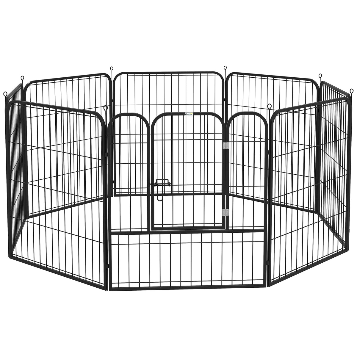 Pawhut Parque Para Mascotas 8 Vallas 80x80 Cm Corral Plegable Puerta Y Doble_1