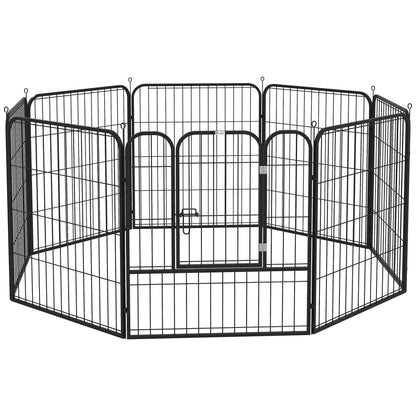 Pawhut Parque Para Mascotas 8 Vallas 80x80 Cm Corral Plegable Puerta Y Doble_1