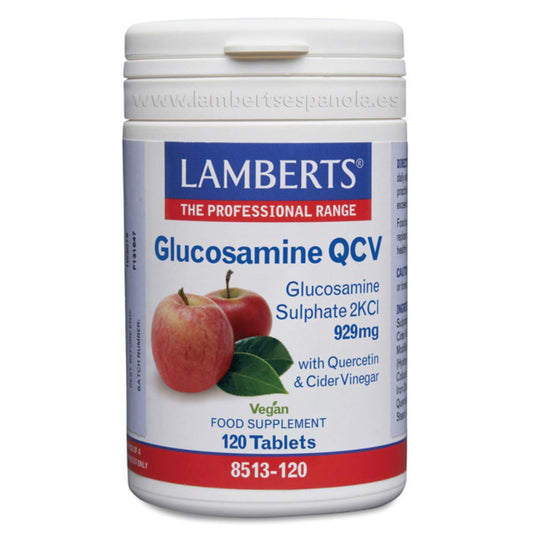 Glucosamina QCV 929 mg Sulfato de Glucosamina 2KCI Lamberts 120 comprimidos