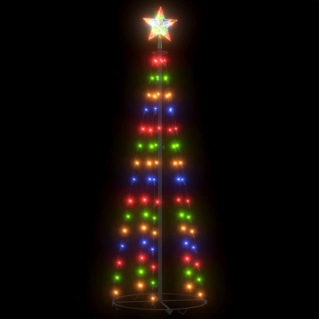 Árbol Cono De Navidad 84 Leds Decoración Colores 50x150 Cm / Vetonek_4