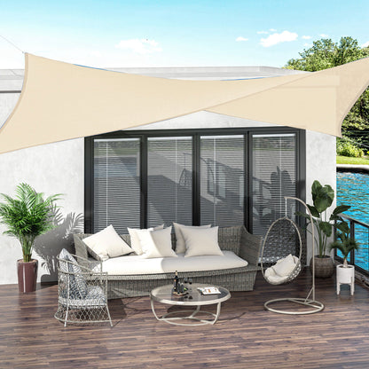 Outsunny Toldo Vela De Sombra Rectangular 4x6 M Con Anti-uv Crema_1