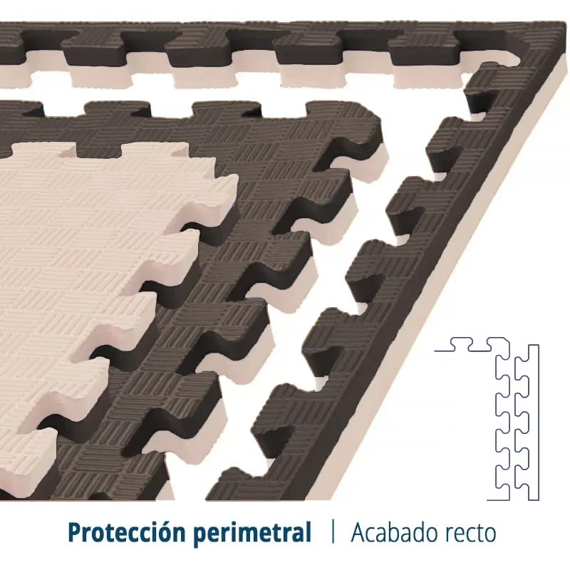 Artatami® Tatami Puzzle 1x1x20 mm Marron - Beige Pack Ahorro【2 Unidades】Gimnasios - Fitness - Pilates - Yoga_1