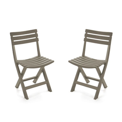 Pack 2 Sillas De Exterior Plegables Hoku Polipropileno, Taupé, 44 X 78 X 41_1