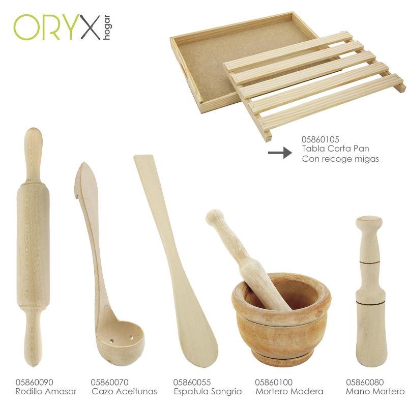 Tabla Corta Pan Madera Con Recoge Migas Oryx 32 X 22 Cm._2