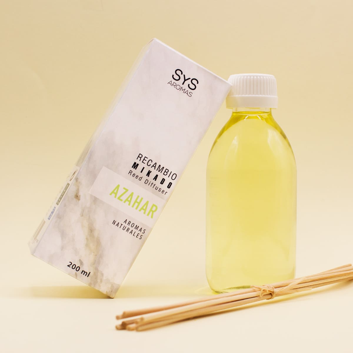 Recambio Mikado Azahar 200 ml Con Varillas | Aroma Floral Fresco | Refill Difusor | Larga Duración_1