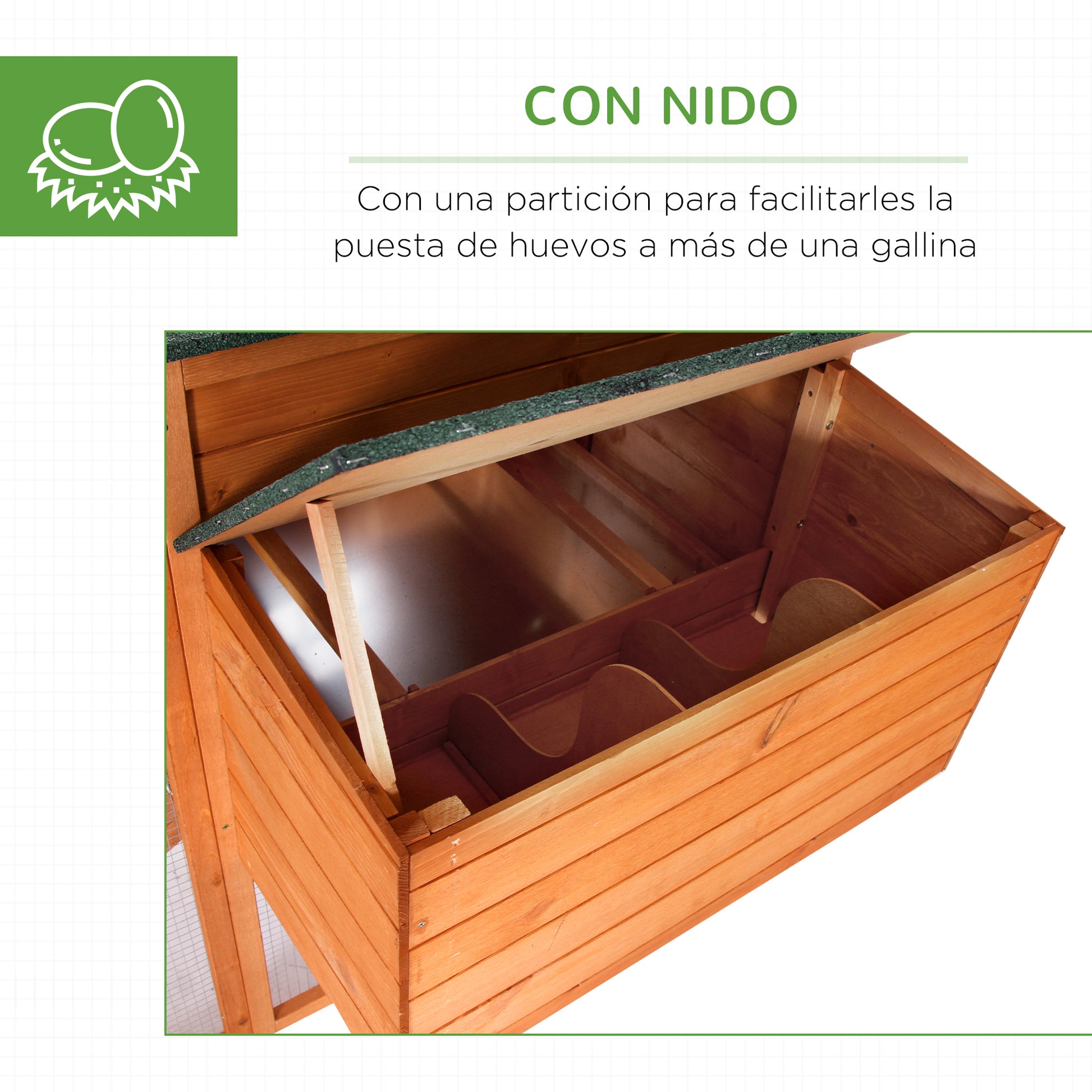 Pawhut Gallinero Exterior De Madera Con Corredor Techo Abatible 168x110.5x101.5_5