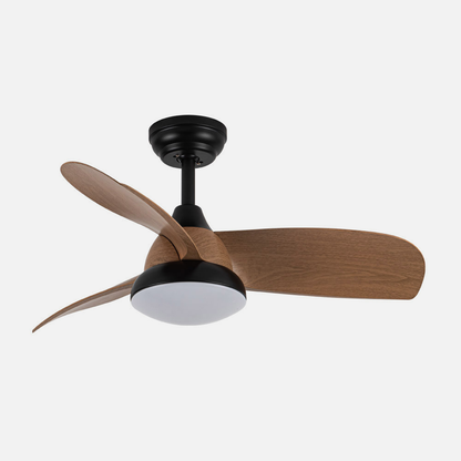 Ventilador Dc Atomo 24w Negro 3aspas Madera Oscura 91d 2640lm 3000k,4000k,6000k Remoto+memoria+temporizador_1
