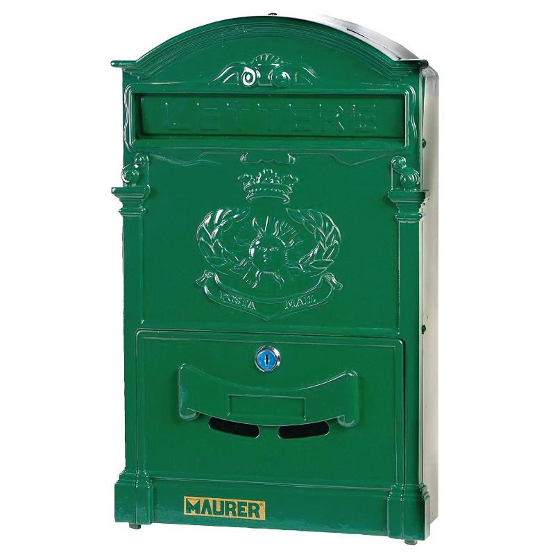 Buzón Maurer Jardín Aluminio Fundido Verde 41 X 26 X 8 Cm._0